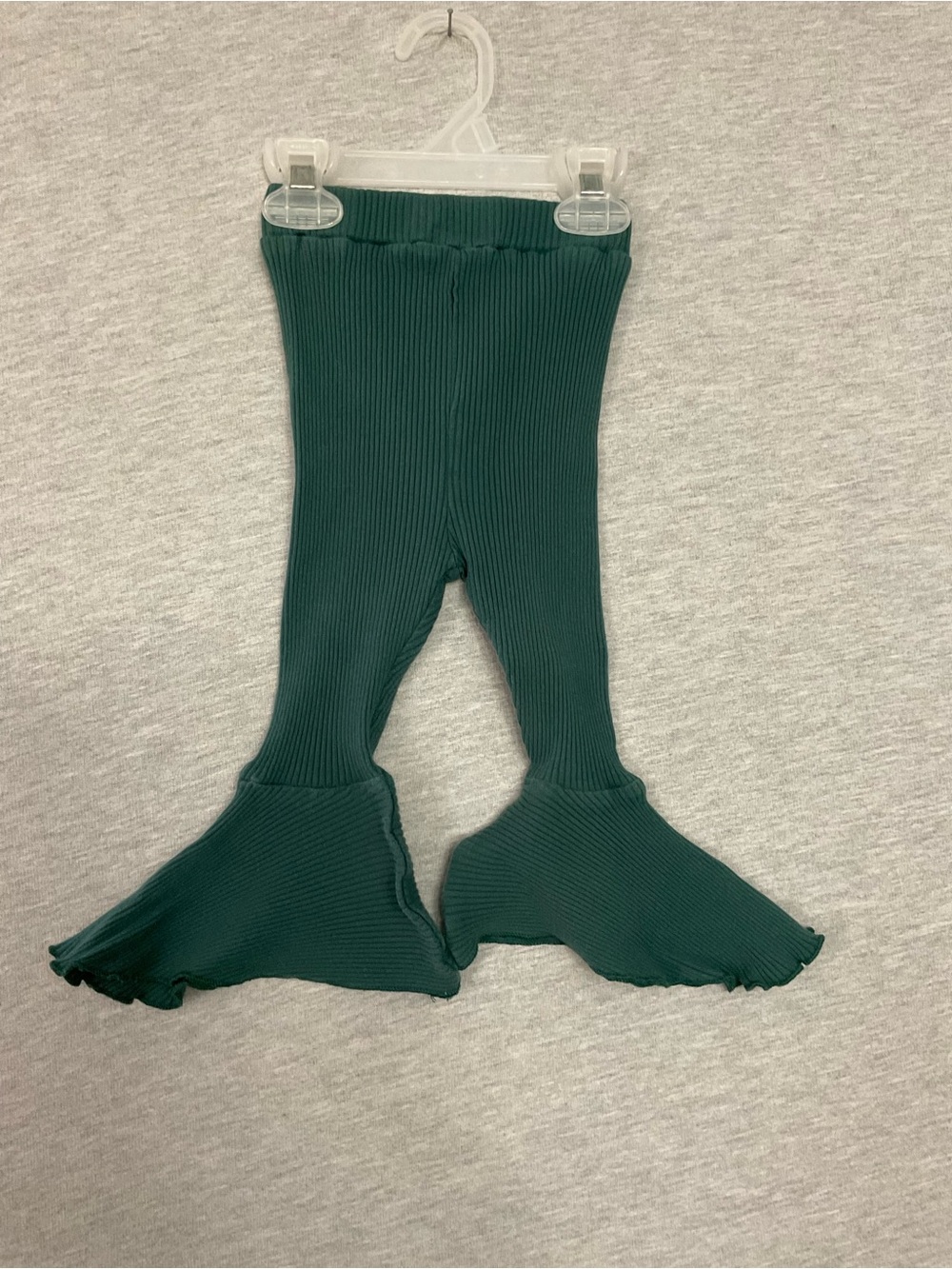 Kids Green Ruffle Flare Leggings